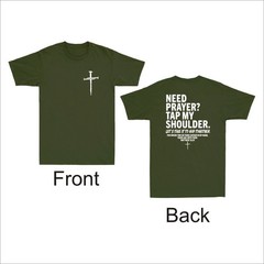 2 Sided Christian Jesus Need Prayer Tap My Shoulder Print T-Shirt S23