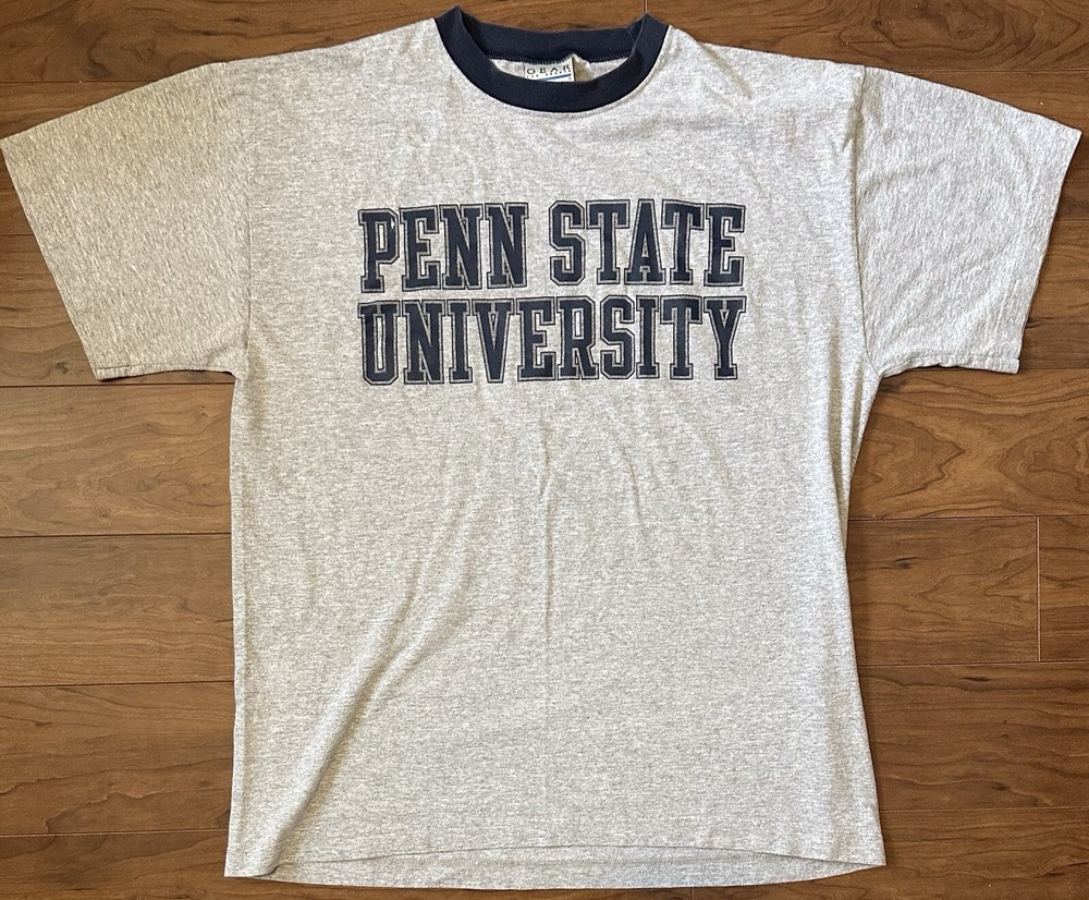 Gear For Sports Gray Penn State University T Shirt Mens Large Made In USA RETRO