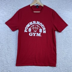 Powerhouse Gym T-Shirt Adult Small Red Bodybuilding Lifting Logo Cotton Y2K