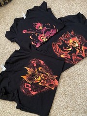 Lot of 3 Hazbin Hotel Alastor and Nifty Shirts Fitted Medium Women ONE FLAW