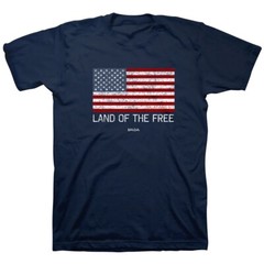 Land Of The Free American Flag T-Shirt Navy Size XL
