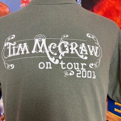 Tim McGraw on Tour 2001 T Shirt Men’s Green Graphic Tee Set This Circus Down