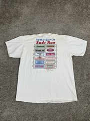 VINTAGE Holly Beach Shirt Mens L White Louisiana Suds Run 1998 Short Sleeve 90s