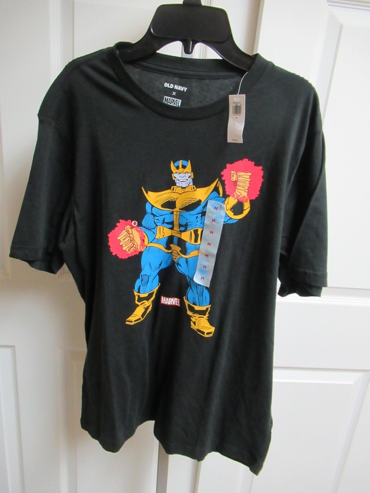 OLD NAVY Men’s Black Marvel Villain T-Shirt- Thanos, SZ MEDIUM NWT