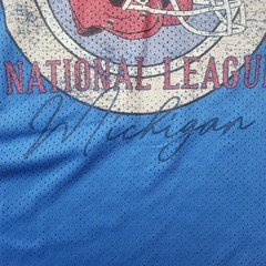 Detroit Blue Mesh Jersey T-Shirt 2XL Vintage Style Graphic Distressed Sporty