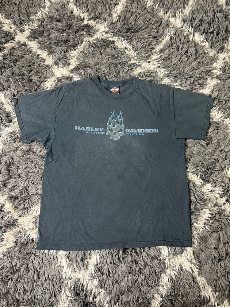 Harley Davidson Shirt XL Chandler Arizona Flame Skull RK Stratman Hanes Beefy T