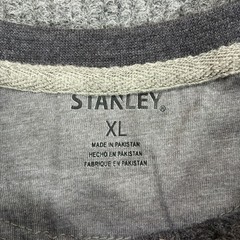Stanley Mens Size XL Gray Waffle Knit Thermal Henley Long Sleeve Casual Shirt