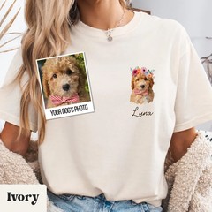Custom Pet Portrait Comfort Tee Personalized Dog Cat Photo