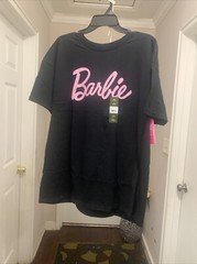 Barbie Men’s Logo Graphic Tee With Short Sleeves Black Size -XL(46-48)
