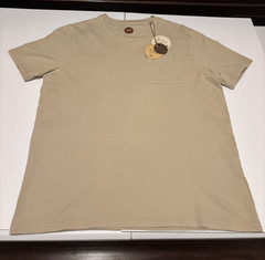 Common People Waffle Knit Tee Shirt Ribbed Stone/Tan Size Large NWT $75