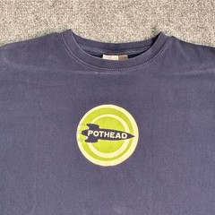 Pothead Rocket Logo Graphic T-Shirt Navy Blue