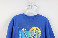 Vtg 90s Mens Large 1990 20th Anniversary Ann Arbor Art Fair T-Shirt Blue USA