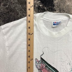 Vintage Fish Shirt Mens Large 90s Single Stitch Nature Fishing Animals USA Made