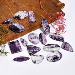 90-100 carats Kammererite Gemstone Wholesale Cabochons Lot, Jewelry Making Lo…