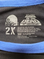 Fright Rags Dawn of the Dead 45th Anniversary Graphic Tee 2X Black/Blue