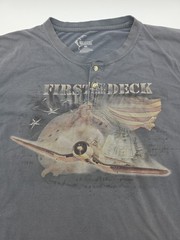 Reel Legends T-Shirt men 2XL Henley Gray Print Logo…#40886