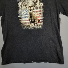 Mossy Oak by Staghorn Creek Mens L Gray Buck Deer Graphic Hunting Sports NWOT