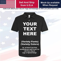 Personalized Custom Polo Shirt Customized w / Text, Logo