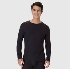 Hanes Premium Men’s Thermal Waffle Knit Baselayer Shirt Black Large NWT