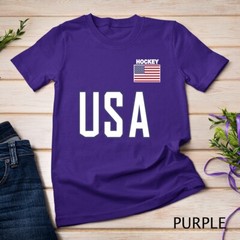 USA Flag Hockey Cool Pocket Equipment Top Gift Unisex T-shirt