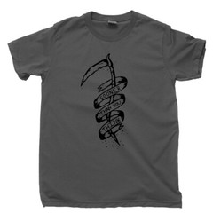 Sooner Than You Think Tattoo T Shirt Grim Reaper Scythe Life & Death Tee