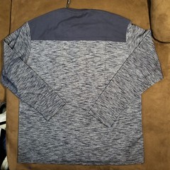 NWT STATUS QUO LONG SLEEVE HENLEY CREW NECK GRAY AND BLUE XXL
