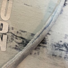 Buffalo David Bitton T-Shirt Small S Sheer Striped Ragged Edge V-Neck Tee READ