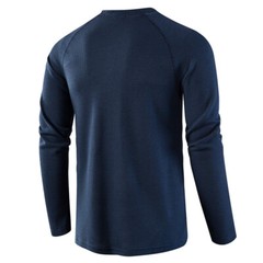 Mens Casual Henley T-shirt Solid Slim Fit Button Pullover Long Sleeve Tops Tunic