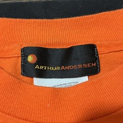 Vintage Arthur Andersen Enron Finance Shirt Mens 2XL Channel Orange 90s Banking