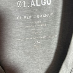 01. Algo Performance Athletic shirt Men’s Size L-TA Anti odor UV SPF 40 Quic Dri
