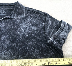 Buckle Black Brand Acid Washed Polo Shirt Short Sleeve Button Collared Mens XXL