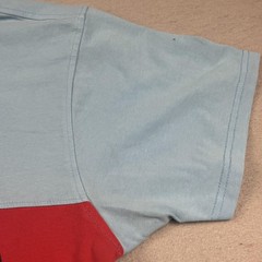 Bleecker & Mercer Shirt Mens Large Blue Red Graphic Boxer Chenille Patch Tee