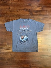 Faded Slayer Band Tee sz L measurements pictured