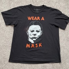 Halloween 2 Michael Myers Wear A Mask Shirt Black Size Mens XL