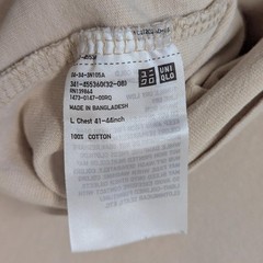 Uniqlo U Minimalist Beige Thick Cotton Crew Neck T-Shirt Size L