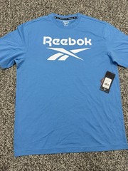 Reebok Mens Identity 100% Cotton Tee Shirt – Recovery Blue- Medium -Brand NWT!