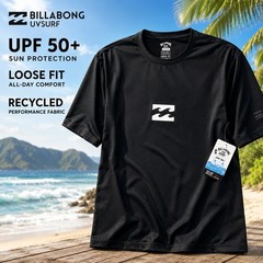 Billabong NWT UV Surf Shirt Mens XL Black UPF 50+ Loose Fit Rash Guard