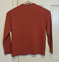 Eddie Bauer Mens Large Henley orange Ultrasoft long Sleeve pull on