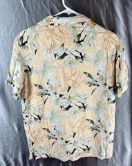 Denim & Flower Ricky Singh Men’s Large Floral Button Front Camp Shirt Beige