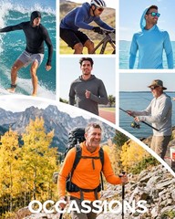 Men’s UPF 50+ Lightweight Long Sleeve Hoodie Fishing Shirts