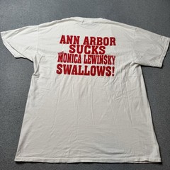 Vintage Delta T Shirt Mens XL White Ann Arbor Sucks Graphic Print Ohio State OSU