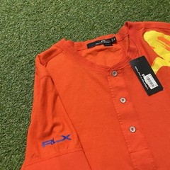 RLX Ralph Lauren Shirt Medium M Floral Orange Hawaiian Pacific Henley NWT $98