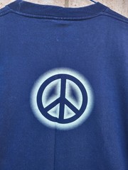Vintage 80s Single Stitch Peace And Joy Together Glow In The Dark Rare T Size XL