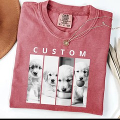 Custom Pet Portrait Comfort Tee Personalized Dog Cat Memorial