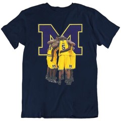 Michigan University Basketball Team Fab Five 5 Sport Retro T Shirt Tee Gift New