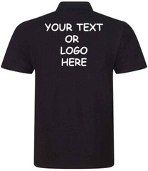 Personalised Custom Printed Polo Shirt Mens Work Wear Uniform Event Text Logo