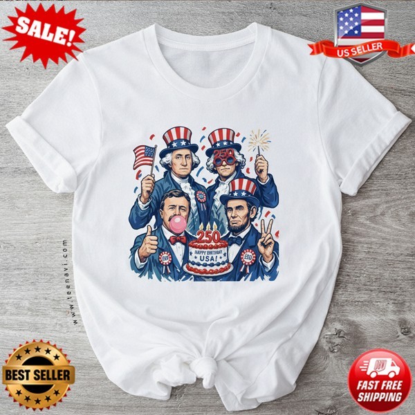 America 250 Funny US Presidents Happy Birthday USA T-Shirt S-5XL