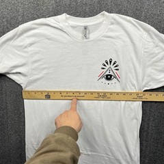 American Apparel Diving Swallow Tattoo T-Shirt Mens M White Graphic Oakland CA