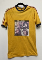 Vintage 70s Beatles M 38-40 Ringer T Healthknit T-shirt Yellow Stripes