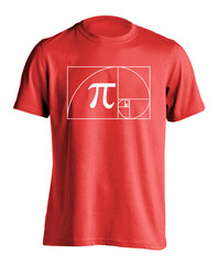 Golden Ratio Pi Math Graphic Tee Fibonacci Spiral Nature Physics Theme T-Shirt